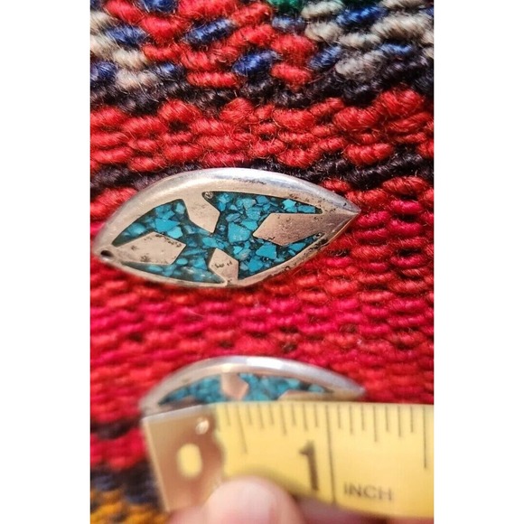 Vintage Lot Signed Nestor TAXCO Mexican Sterling Mixed Metals Brooch Earrings - Picture 9 of 10